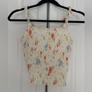 SO multicolor Smocked Crop Camisole